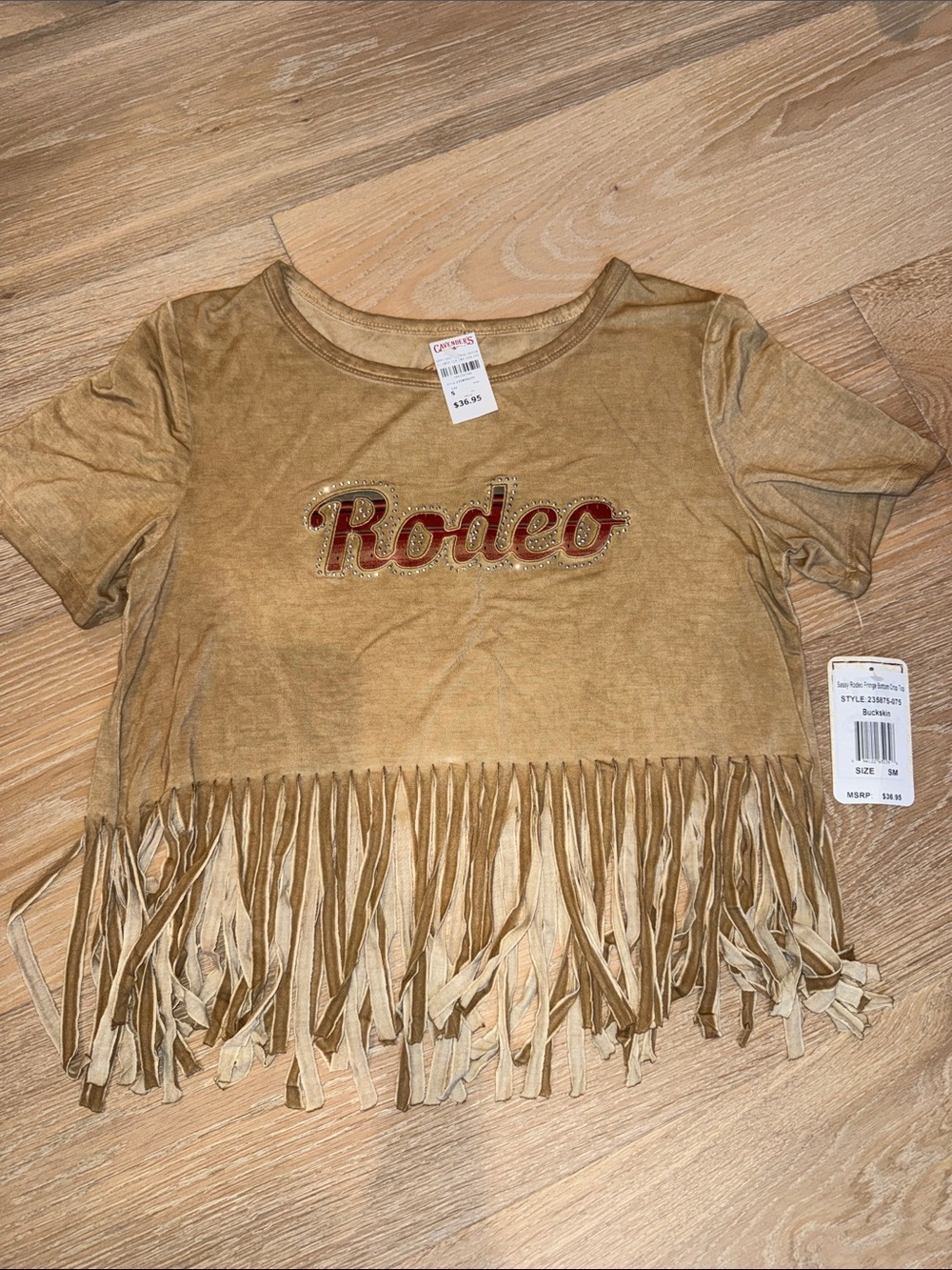 Kids Rodeo Fringe Costume Top in Tan - Unbranded